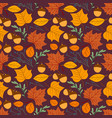 seamless repeating pattern with leaves acorns vector image vector image