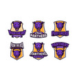 set of sports logos with panther mascots colorful vector image