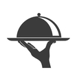waiter serving a dish vector image