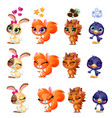 a set of funny and sad emotions of cute little vector image vector image