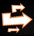 electric bulbs billboard retro arrow light frames vector image vector image