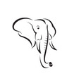 elephant head design on white background vector image vector image