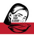 hand drawn of girl in surrealistic style tattoo vector image