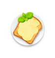 sandwich with butter and basil vector image vector image