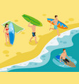 surf beach isometric composition vector image