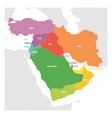 west asia region colorful map of countries vector image vector image