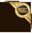 best choice golden label with ribbons vector image vector image