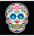 mexican sugar skull polish folk art style vector image