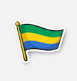 sticker flag gabon vector image vector image