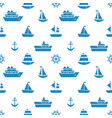 seamless pattern with blue sea transport icons vector image vector image