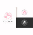 abstract floral vintage logo with butterfly vector image