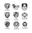 lion logo design set element for poster vector image