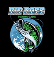 shirt design catching big bass fish vector image vector image
