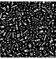 black and white musical notation seamless pattern vector image