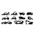 black construction trucks heavy industrial vector image vector image