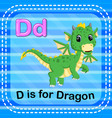 flashcard letter d is for dragon vector image vector image
