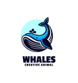 logo whale simple mascot style vector image vector image