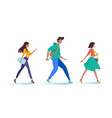 young woman and man walking go on business vector image vector image