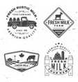 fresh rustic milk badge logo typography vector image vector image
