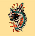 head panther and cobra knife vector image