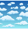 seamless sky with clouds cute cloudy blue 2d vector image