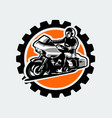 american motorcycle big bike silhouette emblem vector image