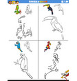 drawing and coloring worksheets set with comic vector image
