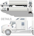 hi detailed semi truck vector image vector image