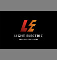 initial letter le for light electric electrical vector image