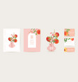 peach invitation card wedding vintage vector image vector image