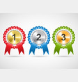 awards rosettes with ribbons modern isolated vector image vector image