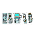 cyberpunk robots mechanisms and machines details vector image