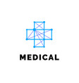 flat line medicine icon blue emblem logo vector image vector image
