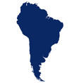 map south america in blue colour vector image vector image