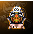 spooky ghost and pumpkin logo mascot designs vector image