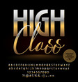 high class golden alphabet letters set vector image