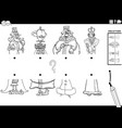 match halves of cartoon kings pictures task vector image