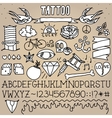 old school tattoo objects pack vector image