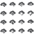 set of icons cloud storage concept vector image