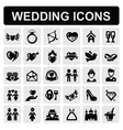 wedding icons vector image vector image