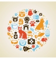 frame with cat and dog icons vector image vector image