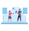 martial arts training man couching woman to fight vector image vector image