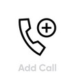 add call icon editable outline vector image vector image