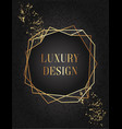 golden geometric frame on black gradient vector image