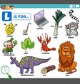 letter l words educational set with cartoon vector image