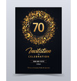 70 years anniversary invitation card template vector image vector image