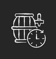 barrel aged beer chalk white icon on black vector image