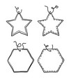 doodle price tag with handdrawn cartoon style vector image