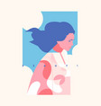 fashion portrait a blondie model girl retro vector image vector image