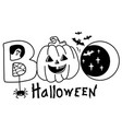 halloween boo lettering holiday symbol black vector image